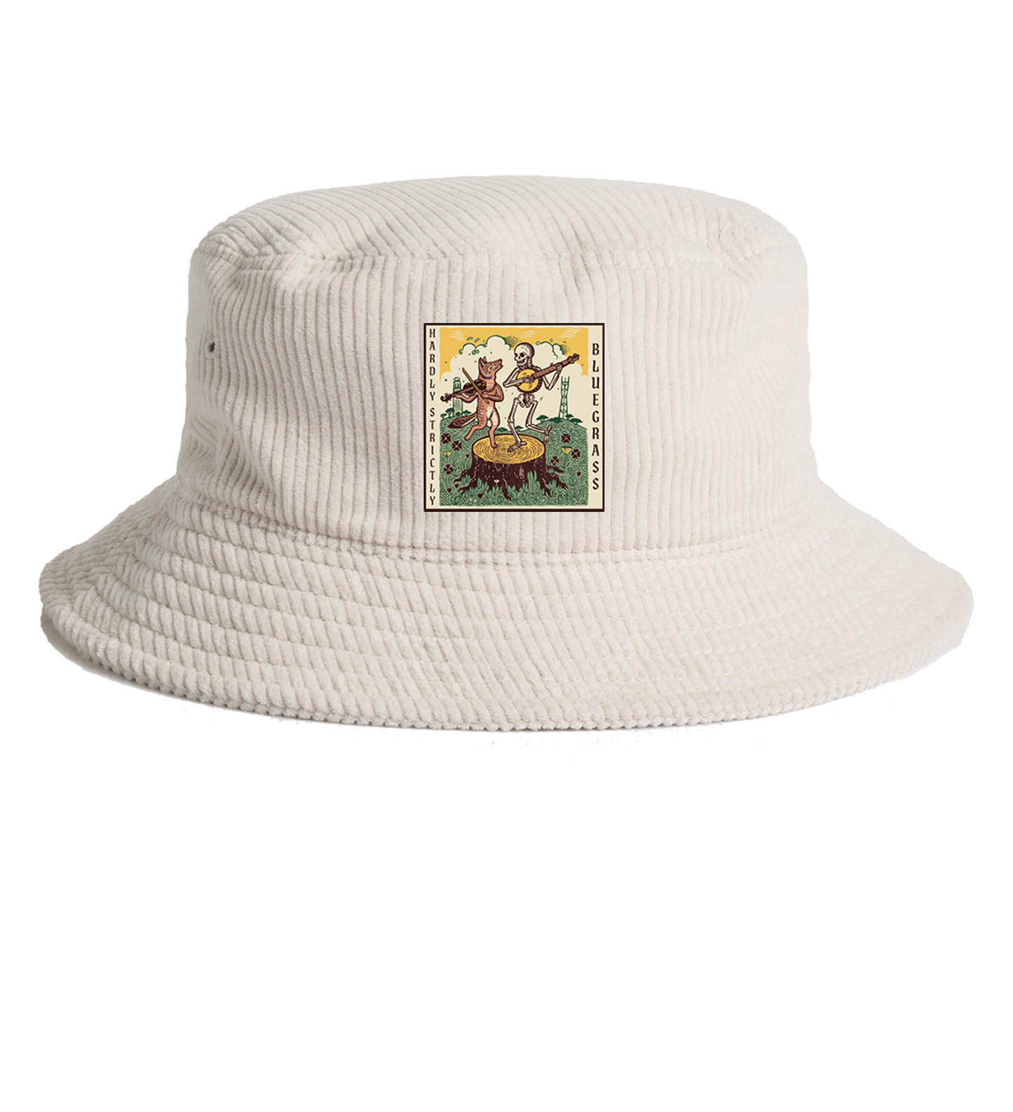 2627 Skeleton Patch Corduroy Bucket Hat